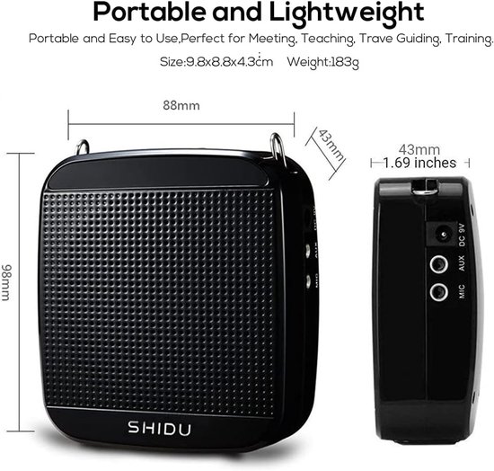 MELVRA Stemversterker - Draagbare Bluetooth Luidspreker - 15W - 2000mAh Accu - Mini Stemversterker - Inclusief Microfoon Headset - Oplaadbaar - Voor Leraren, Gidsen & Vergaderingen van Merkloos — afbeelding 2