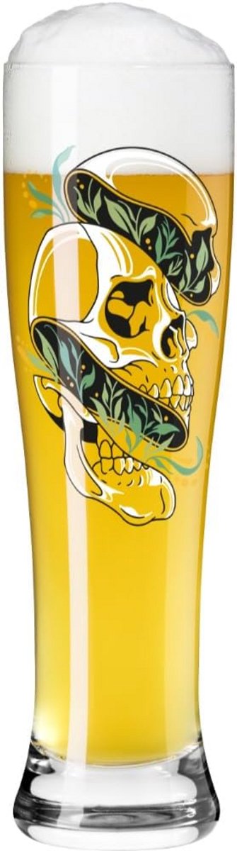 Witbierglas 500 ml set van 2 met wildediermotieven - gemaakt in Duitsland