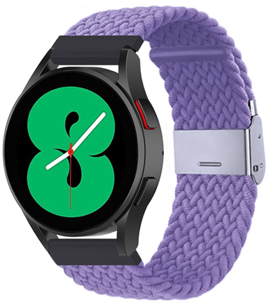By Qubix - Braided nylon bandje - Paars - geschikt voor Huawei Watch 5 - 46mm