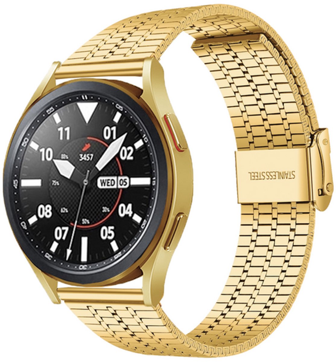 By Qubix - Stalen bandje - Goud - geschikt voor Huawei Watch 5 - 46mm