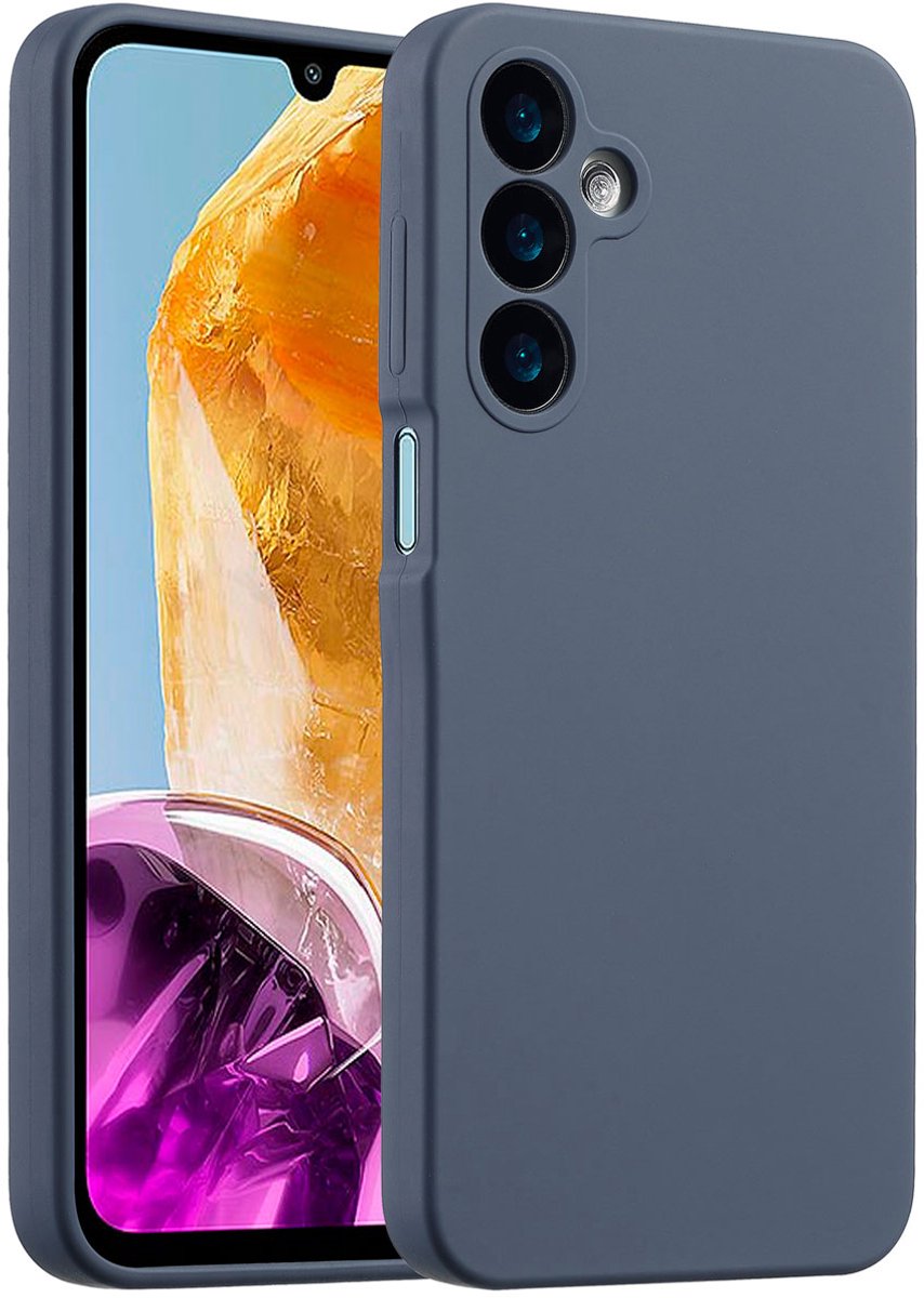 Accezz Hoesje - Geschikt voor Samsung Galaxy A16 (4G) / A16 (5G) - Liquid Silicone Backcover - Donkerblauw