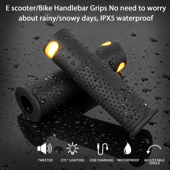Fiets Richtingaanwijzer-E Scooter Knipperlicht-Stuurverlichting-USB Oplaadbaar-Draadloze Afstandsbediening-IPX5 Waterdicht-Zwart — afbeelding 3