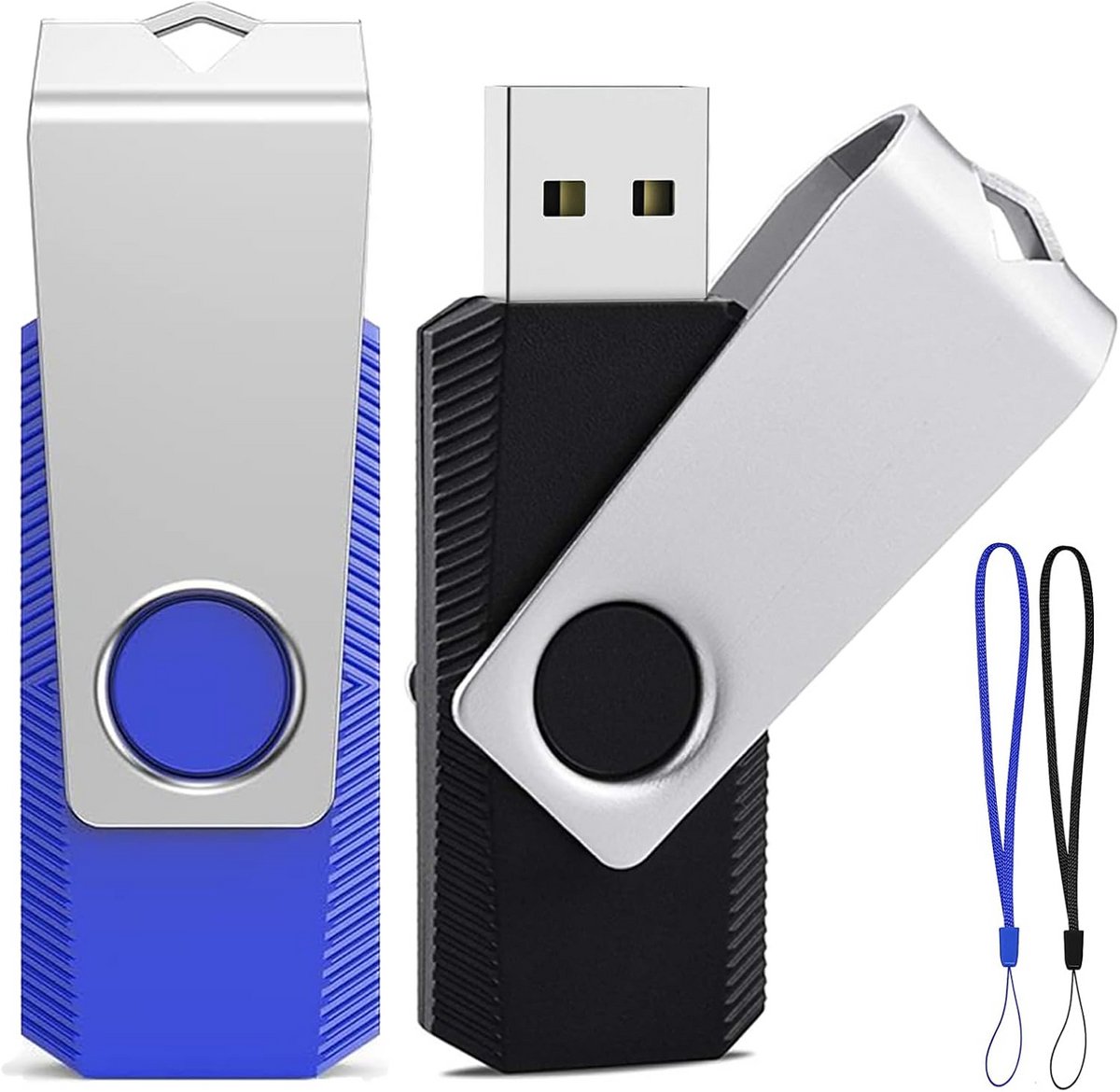 32 GB draaibare USB 2.0 stick met sleutelkoord