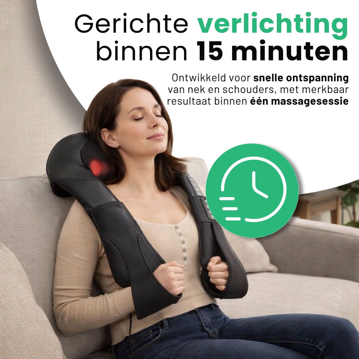 AlienComfort™ CERES Shiatsu Massageapparaat voor Nek en Rug - afbeelding 3