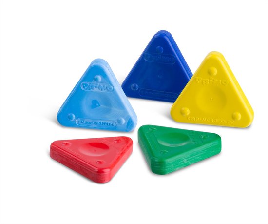 PRIMO * Box met 6 zachte driehoek waskrijtjes