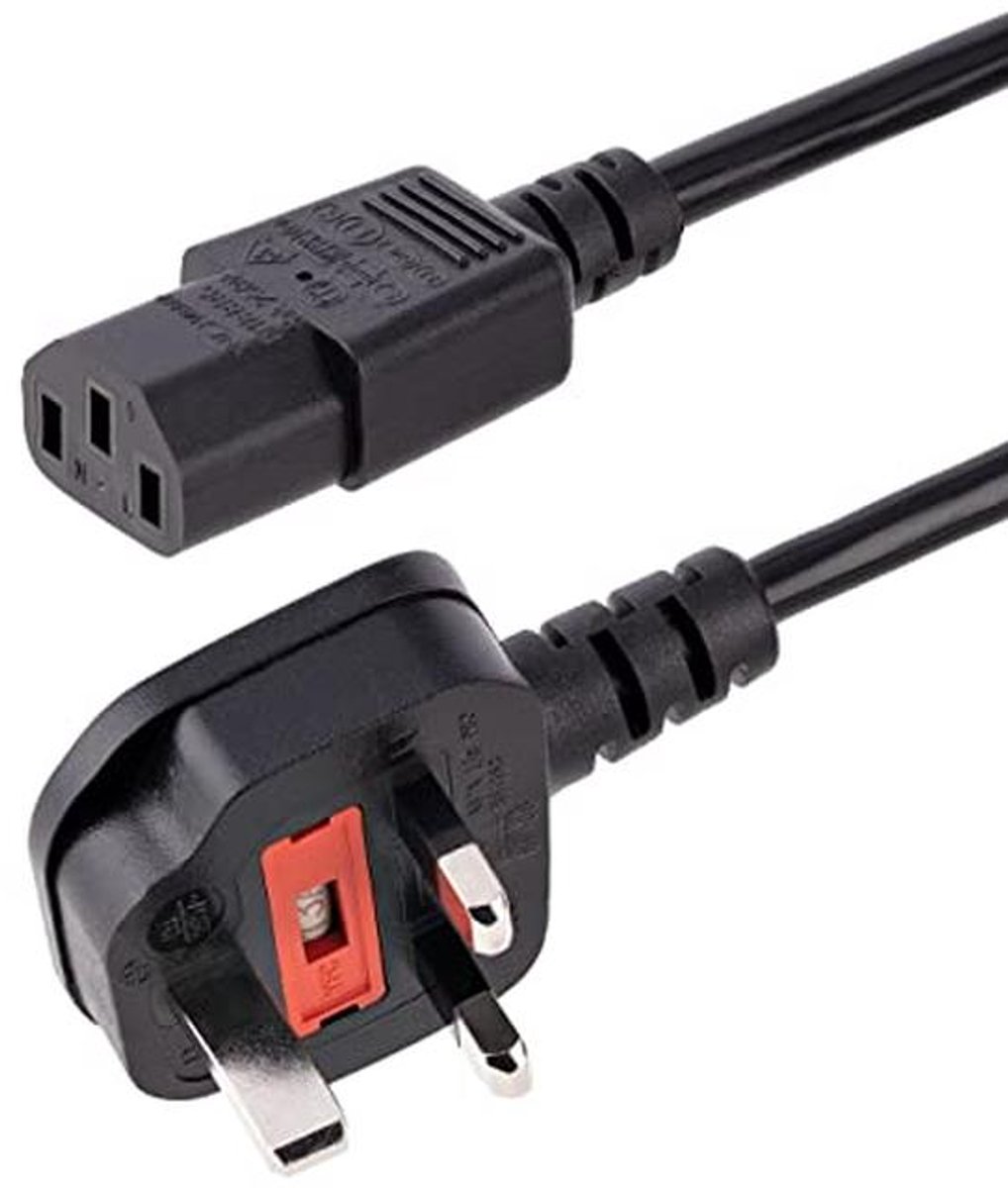 3m UK Computer Power Cable, 18AWG, BS 1363 naar C13, 10A 250V, Zwart, AC Vervangingskabel