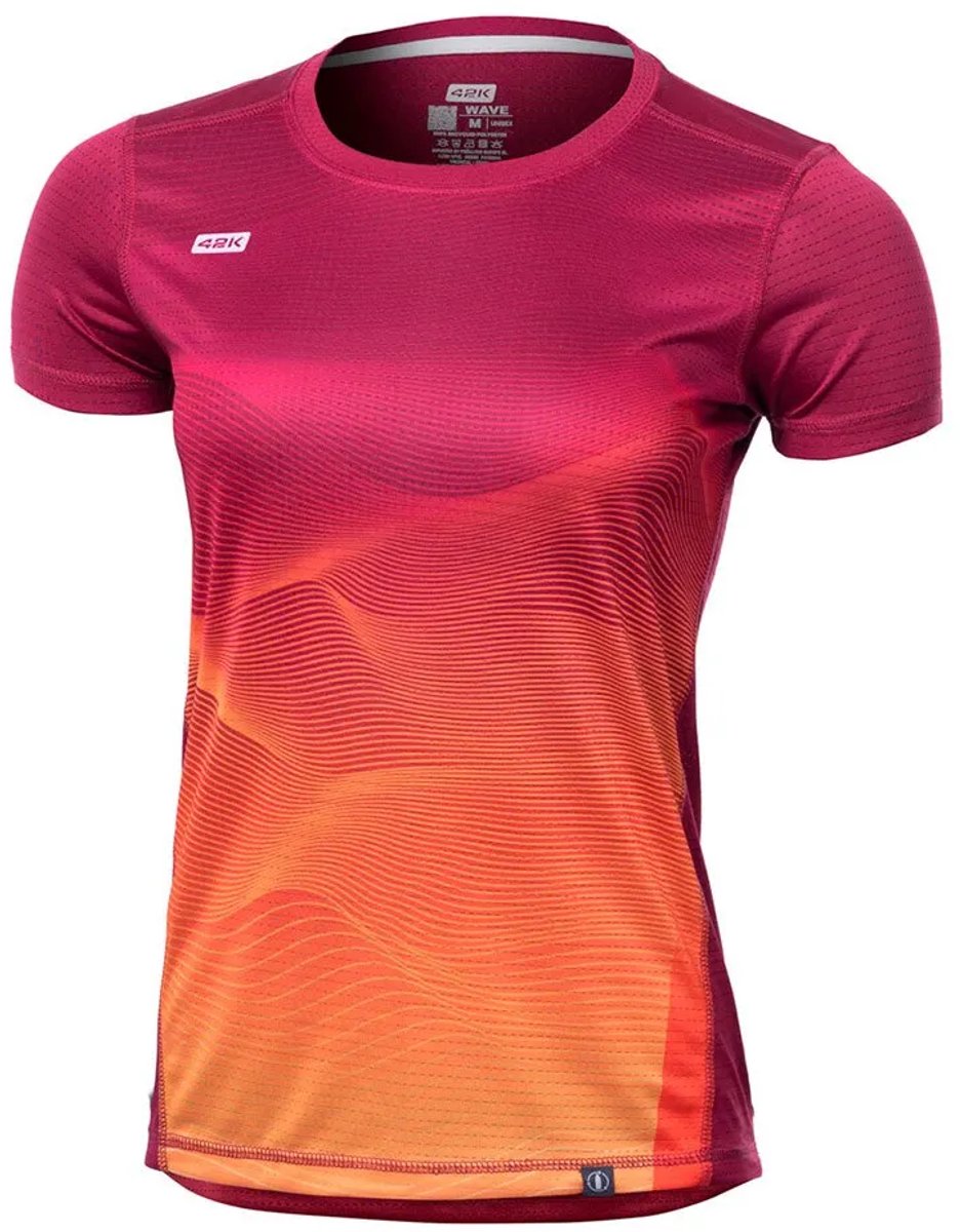 42k Running Wave T-shirt Met Korte Mouwen Oranje S Vrouw