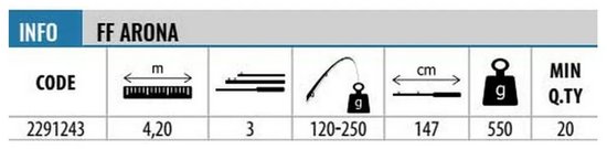 Fishing Ferrari Arona Surfcasting Hengel Zilver 4.20 m / 120-250 g — afbeelding 2