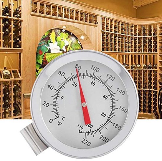 Thermometer RVS voor huiddoorvoer 1/2 analoog