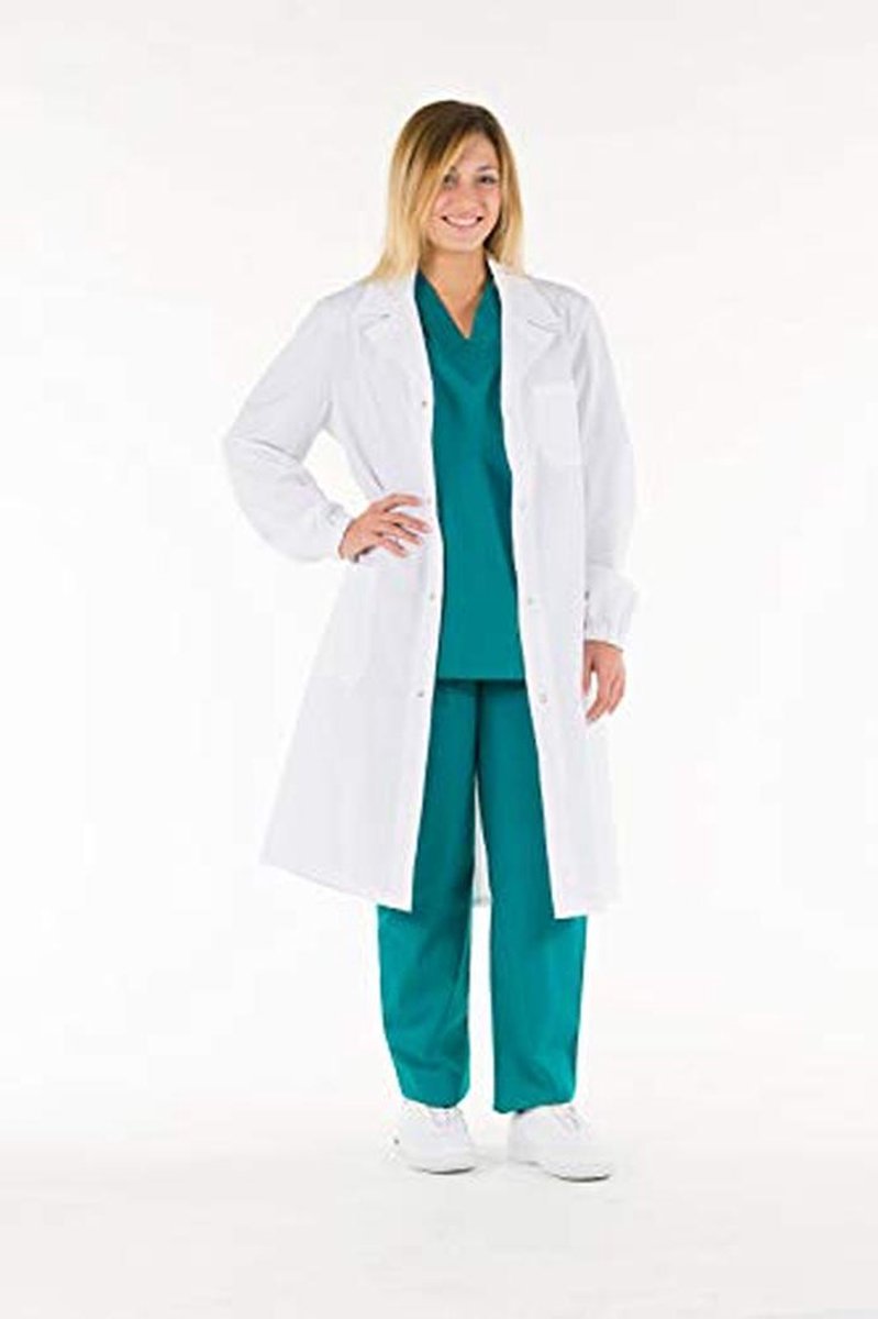 Unisex witte lab jas voor professionals - hoogwaardige 100% katoen, EU maat 52