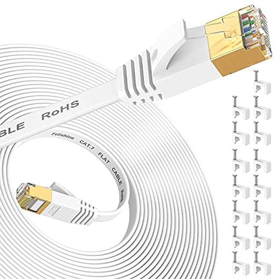 Cat 7 Internet Kabel 10 Meter, Ethernetkabel 10m Hoge Snelheid Afgeschermde Netwerkkabel 30ft RJ45 Patchkabel 10Gbps 600MHz SFTP Gigabit LAN Kabel Cat 7 Internet Kabel 10 Meter, Ethernetkabel 10m Hoge Snelheid Afgeschermde Netwerkkabel 30ft RJ45 Patchkabel 10Gbps 600MHz SFTP Gigabit LAN Kabel
