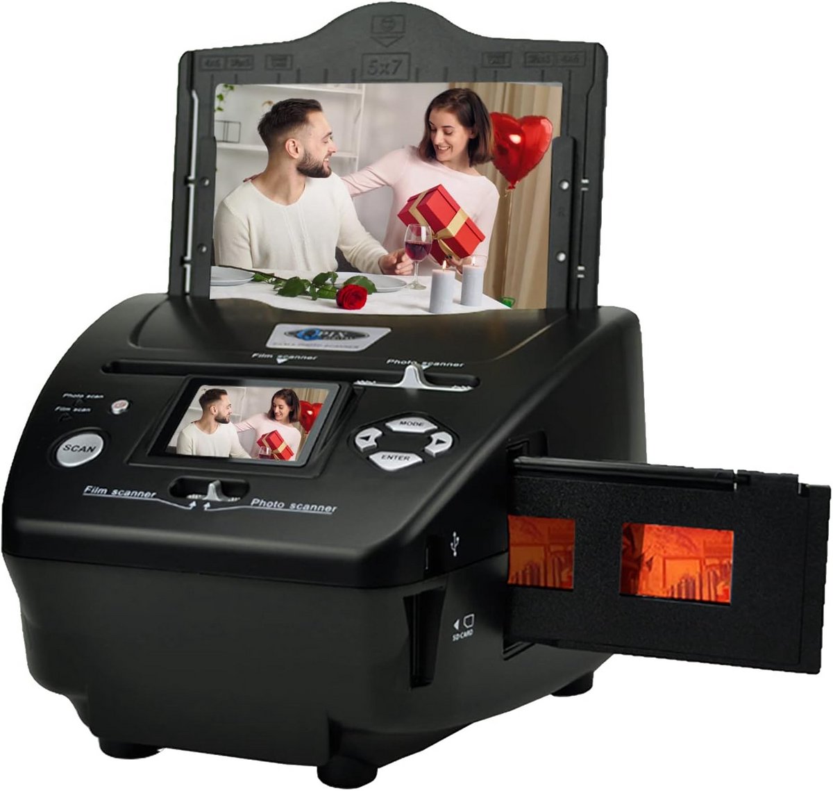 Digitale 4-in-1 fotodia- en filmscanner met 8,1 megapixels en 2,4 inch LCD-scherm