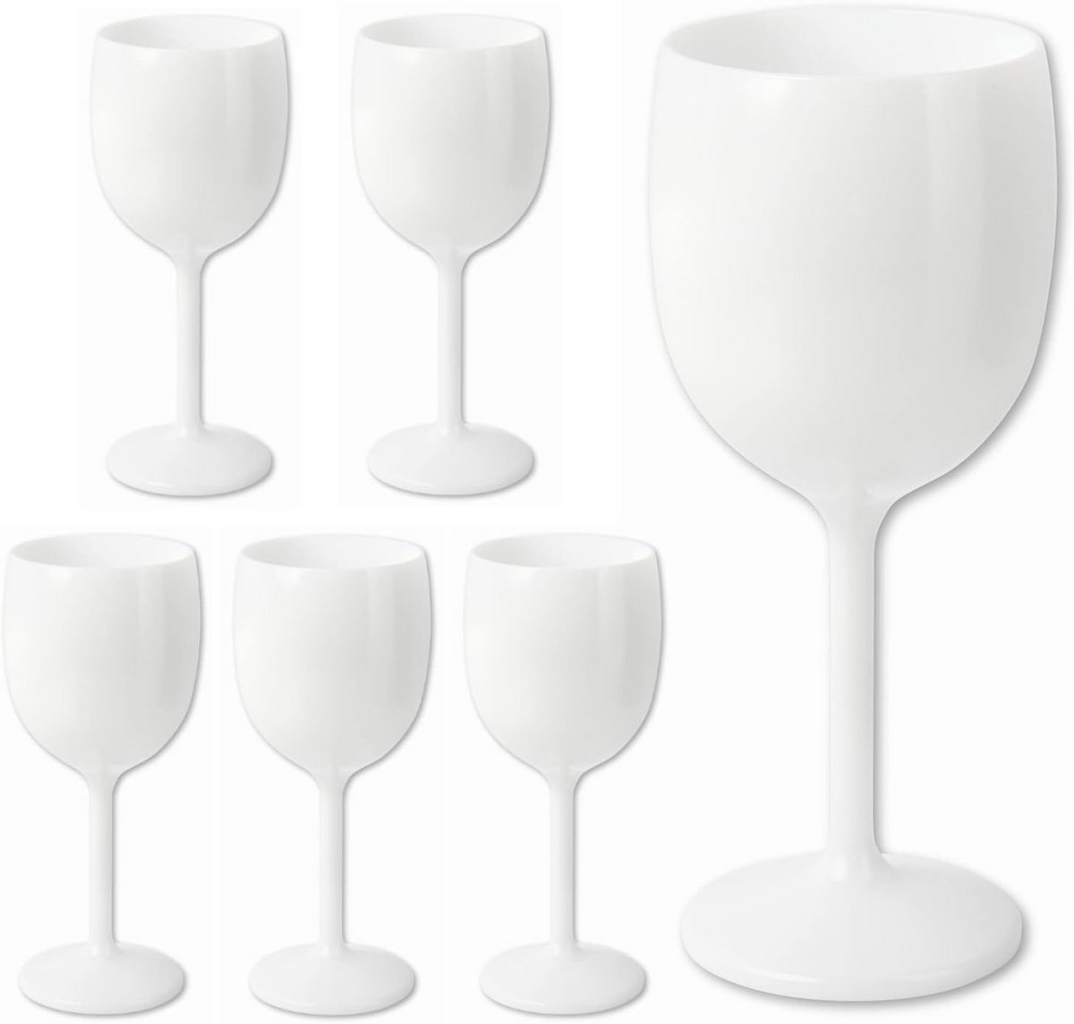 Herbruikbare champagneglazen - Onbreekbare flutes in wit - Keuze uit 6, 12, 24 of 48 stuks