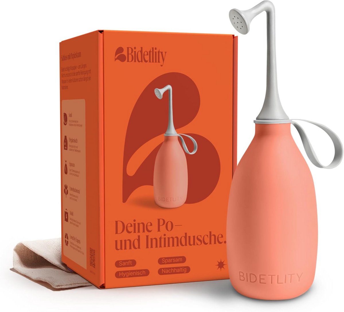 BIDETLITY Intiemdouche 3.0 – Draagbaar Reisbidet, Vervangt Vochtige Doekjes, Bespaart Toiletpapier, Duurzaam & BPA-vrij, Inclusief Reistas