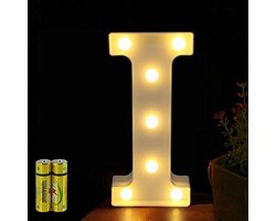 HONPHIER® Letter Lighting, Alphabet Lamp, LED Letter Lighting, Letter Light, Illuminated Letters, Night Lights, Decoration for Birthday Party, Wedding, Children's Room (I)