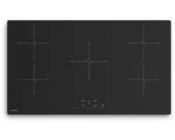 Klarstein Inductiekookplaat PowerGlide - 5-zone inbouw inductiekookplaat, 9800 W boost, touchslider, timer, kinderslot, krasvast mat glas, 90 cm, restwarmte-indicator, zwart - Kookveld - Induction Hob - Inductie Kookveld