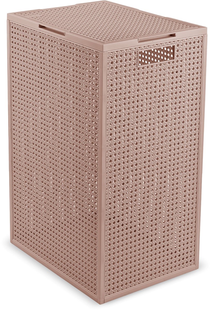 Curver Kaya Wasmand met deksel - 60L - 38x29x58,5 cm - Warm Taupe