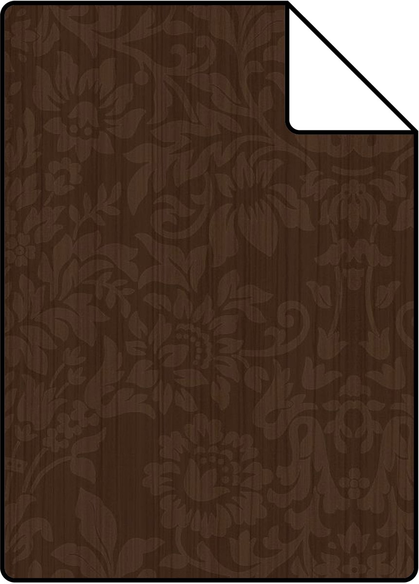 Proefstaal Origin Wallcoverings behang ornamenten bruin en glanzend goud - 26,5 x 21 cm - 345416-S