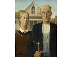 Eurographics legpuzzel Grant Wood American Gothic 1000 stukjes karton.
