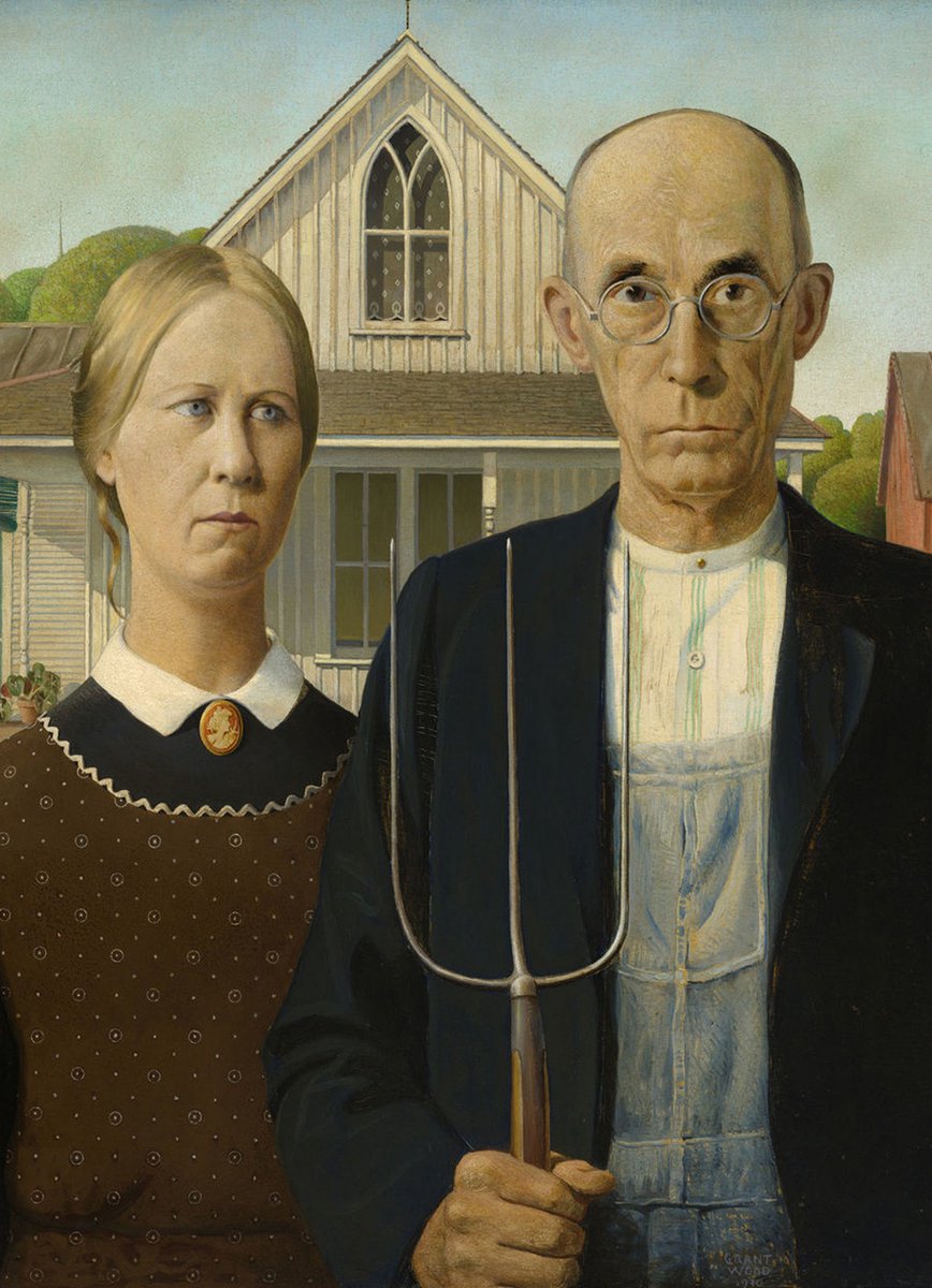 Eurographics legpuzzel Grant Wood American Gothic 1000 stukjes karton.