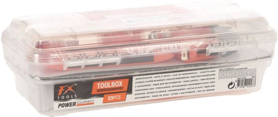 FX Tools Gereedschapset - 23-delig - oranje - gereedschapkoffer gevuld