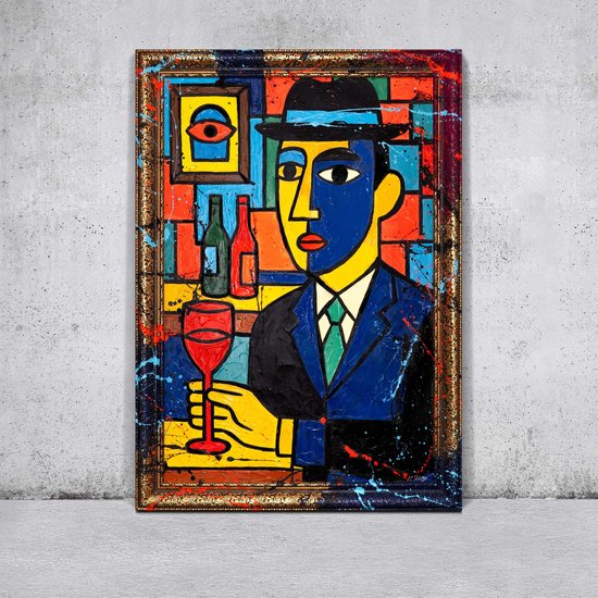 Tableau sur toile format paysage bar urbain atmosphérique peint à la main – YS-Art Gallery – Décoration murale atmosphérique pour salon – Tableau moderne pour couloir et bureau