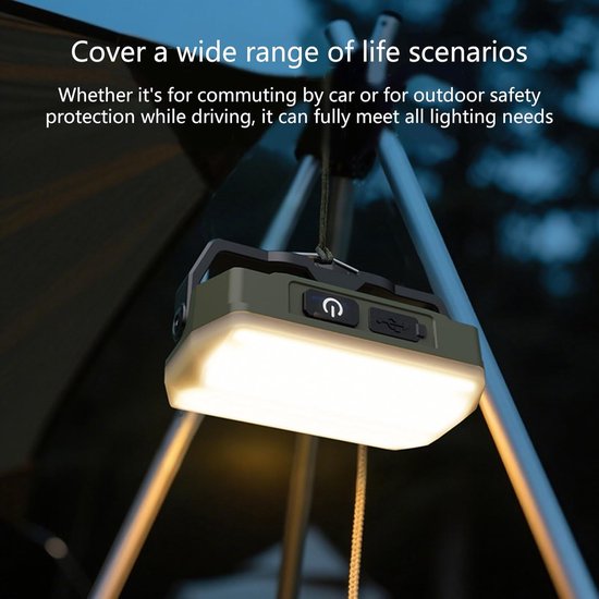 Buitenlamp - LED - Magnetisch - Oplaadbaar - Draagbaar - Noodverlichting - Werklamp -3-Lichtstanden - Outdoor - Camping -Garage — afbeelding 3