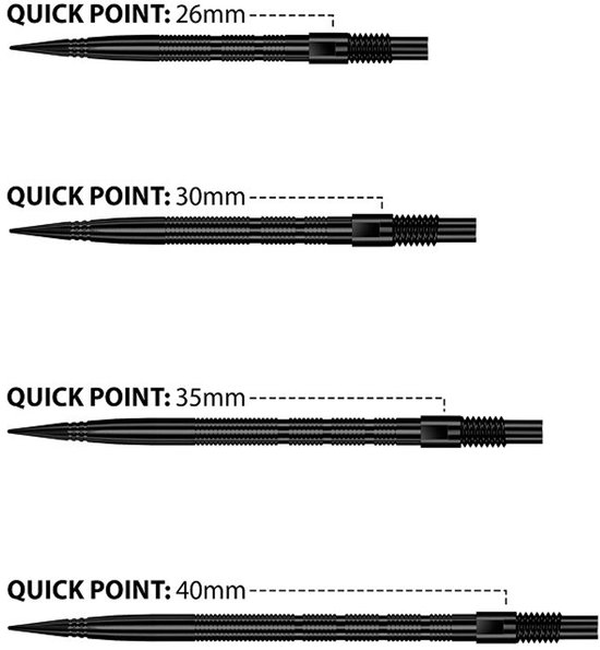 Harrows Quick Points Micro Grip Black 35 mm van Harrows — afbeelding 2