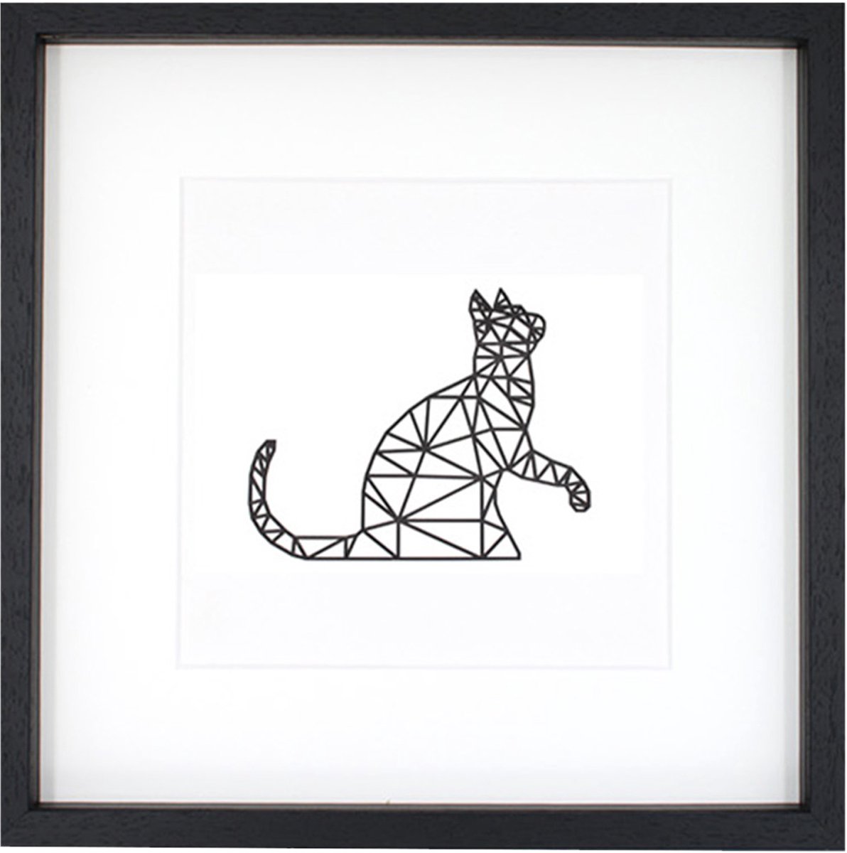 Casa Sentir Kat Schilderij - Medium - Zwart