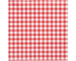 Papstar Servetten rood/wit geblokt - 120x st - papier - 33 x 33 cm - feestservetten- Papieren wegwerp servetjes