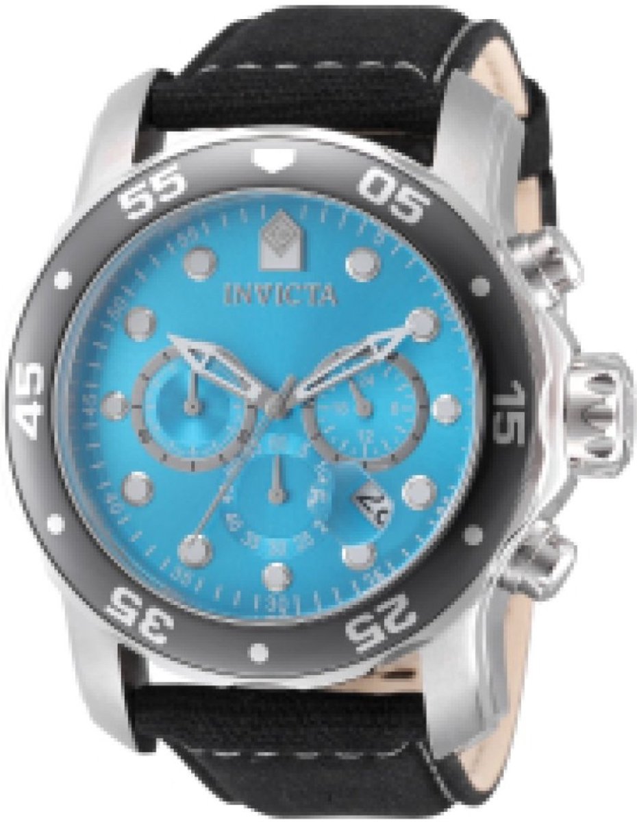 Invicta Pro Diver 49835 Heren Horloge - Waterdicht - Analoog - Quartz Uurwerk - Roestvrij Staal met blauwe Wijzerplaat - 48mm