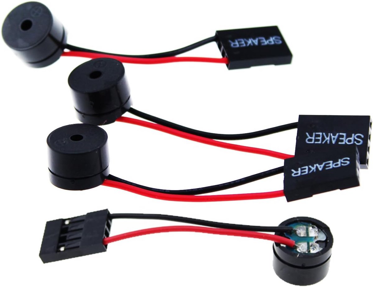 Interne PC Speaker met Mini Plug voor Moederbord - Zwart, 4 stuks
