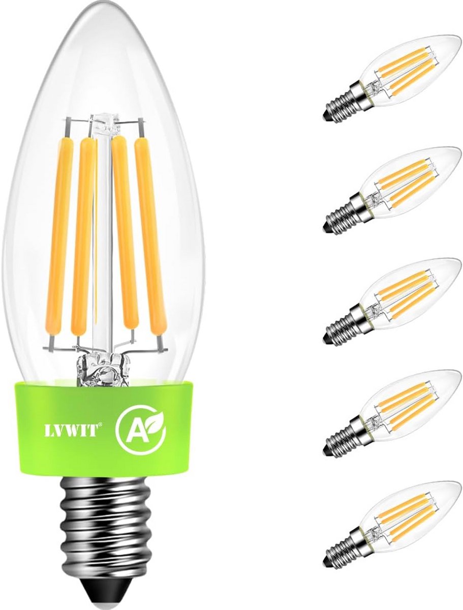 2.2W E14 LED Filament Kaarslamp 470 Lumen Warm Wit, 2700K - Vervanger 40W Halogeen