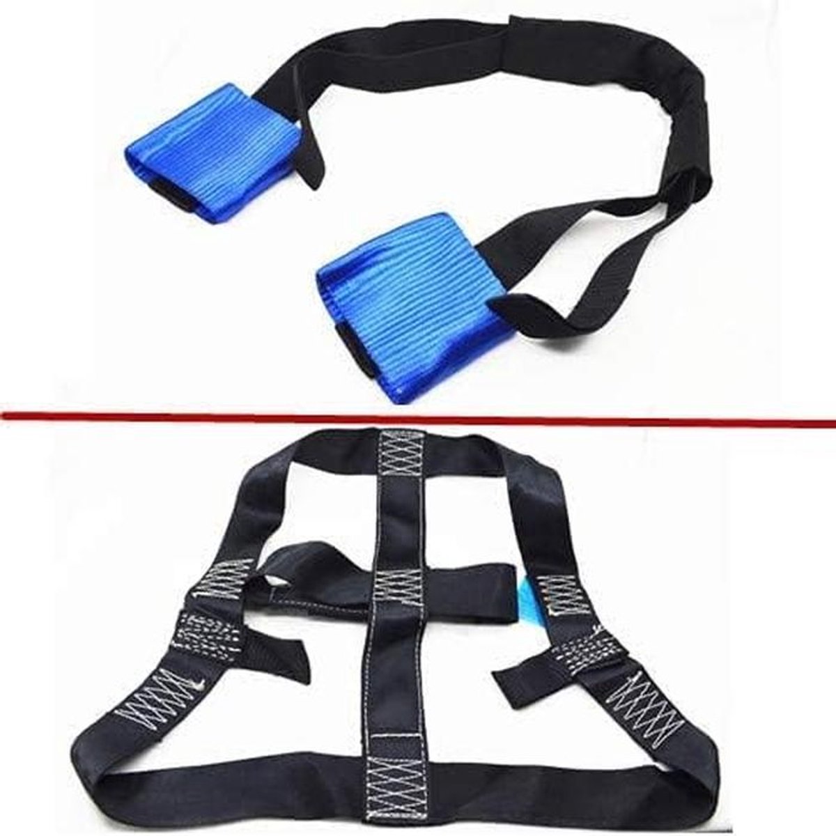Universele Motorfiets Wiel Spanband Set Zwart/Blauw voor Transport