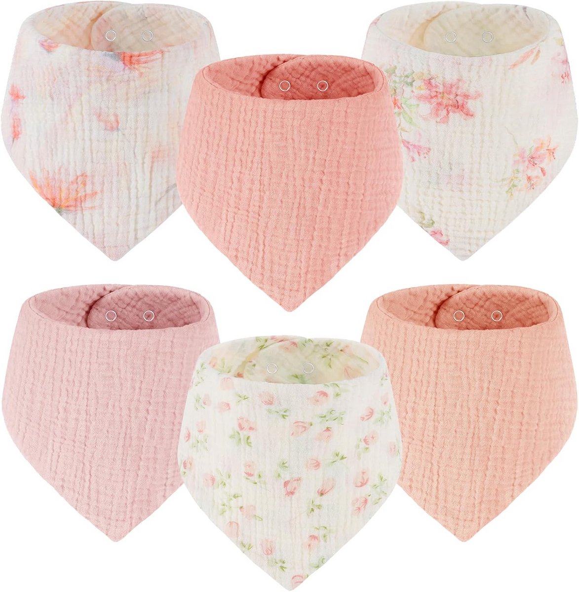 6x Katoenen Slabbetjes Driewhoekig - Absorberende Bandana Slab voor Baby & Dreumes (Jongen/Meisje)