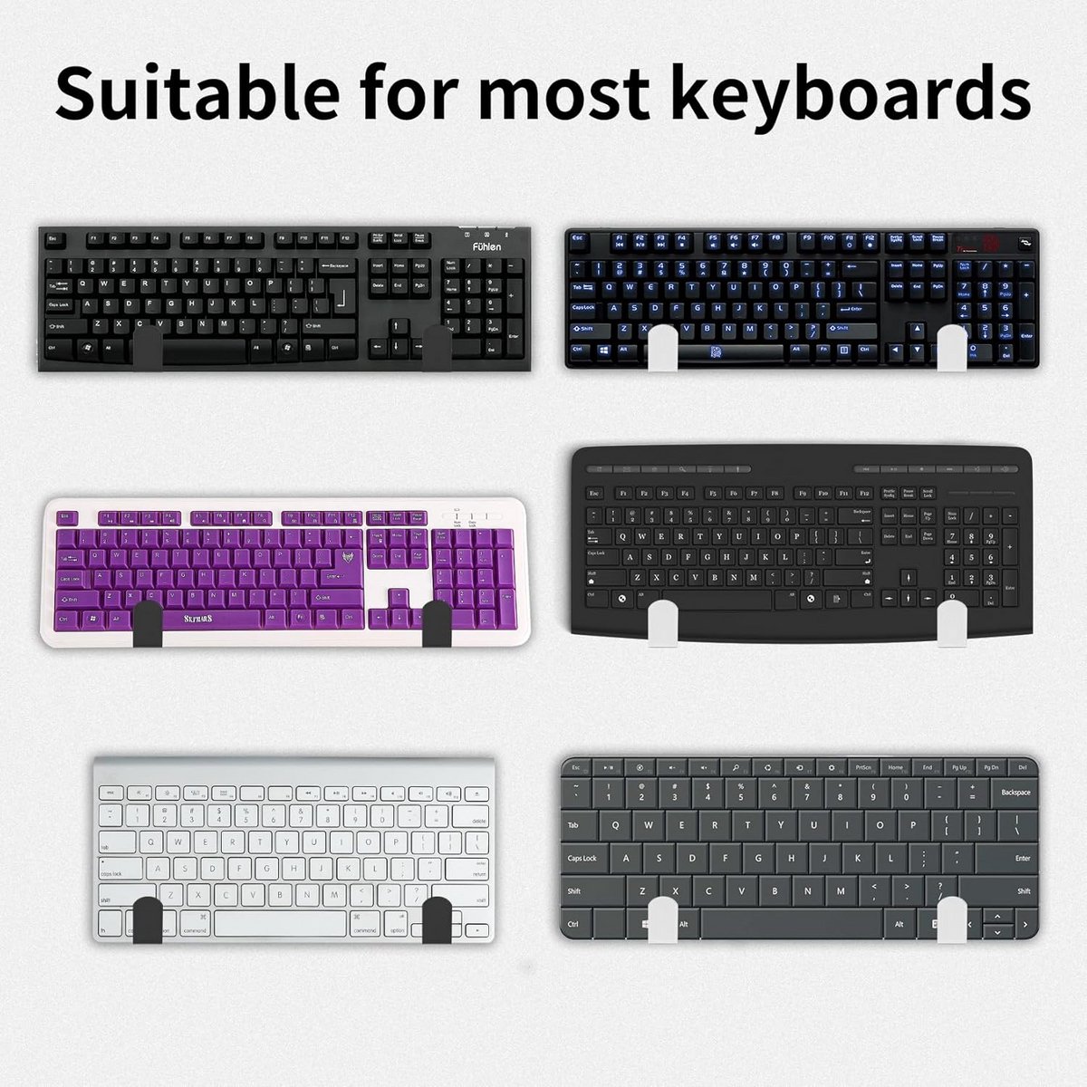 8 Stuks Universele Metalen Wandhouders voor Toetsenbord, Tablet, Router en Gaming Accessoires thumbnail 4