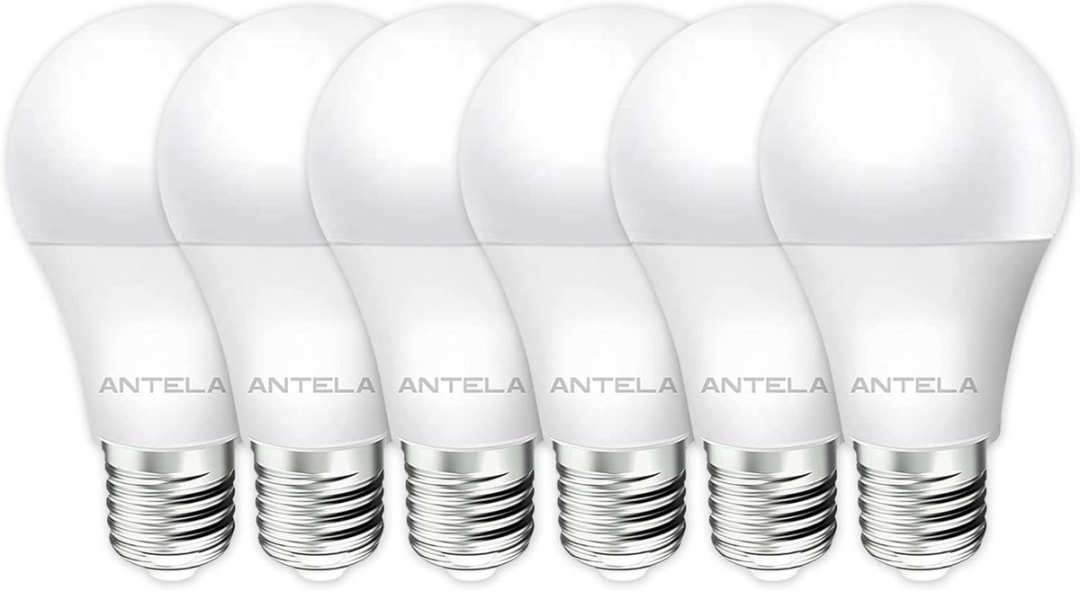 LED Lamp E27Fitting 6x Koud Wit Licht Vervangt 60W Gloeilamp - Energiebesparend