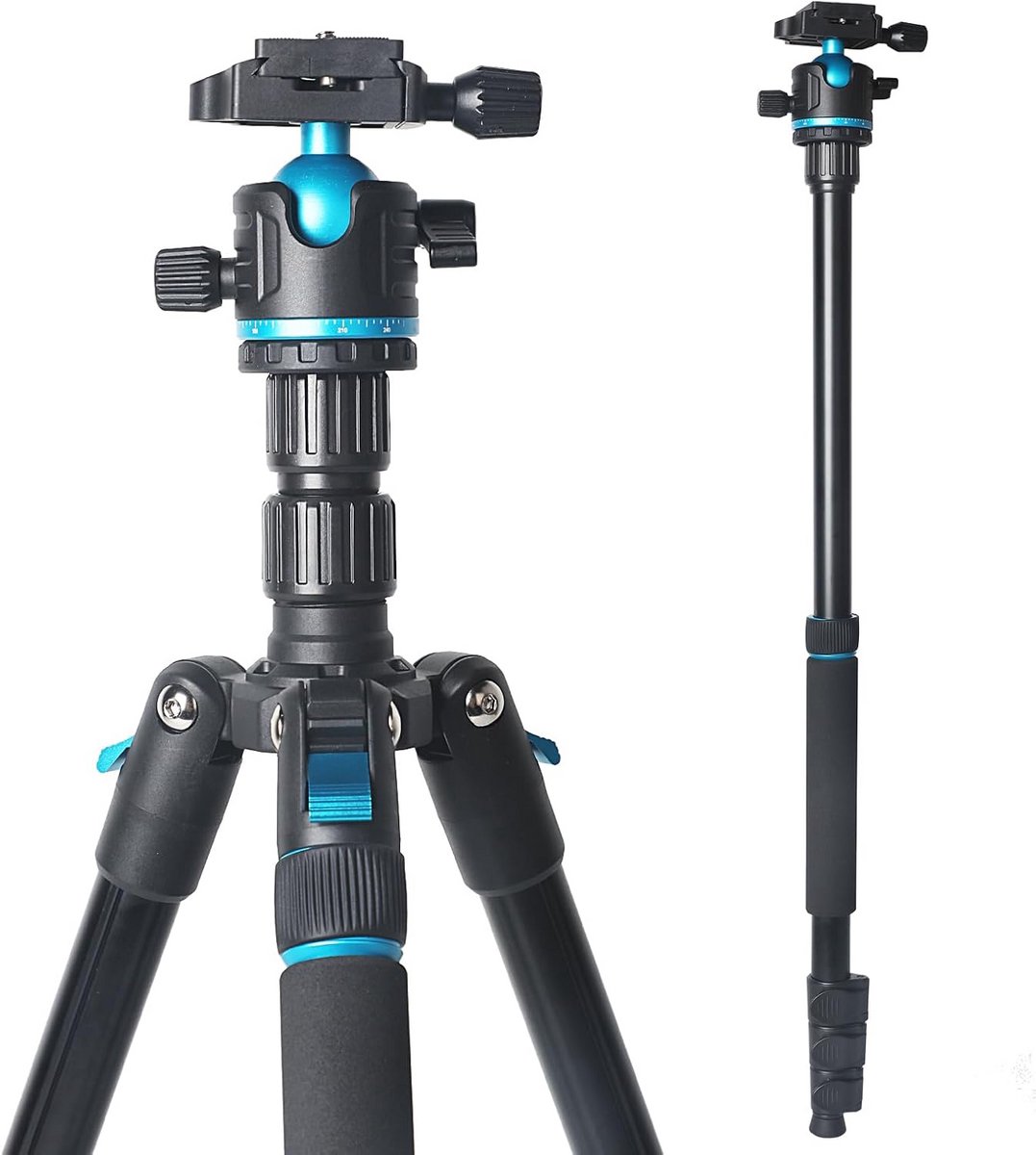 Lichtgewicht Reisstatief en Monopod Geschikt voor DSLR-camera's met 360° Kogelkop