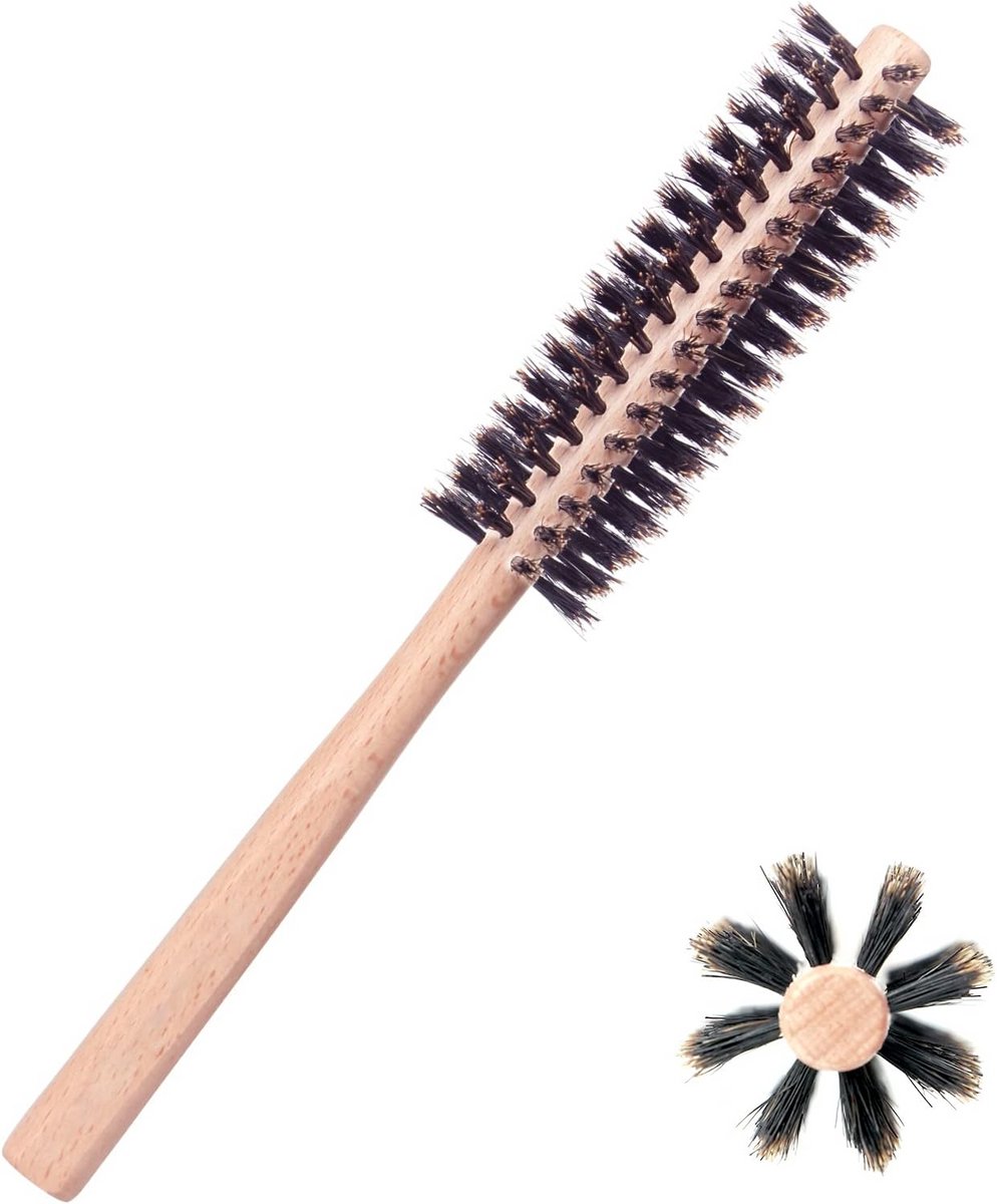 Kleine Ronde Borstel voor Kort Haar, Baard en Krullen - Voor Dames en Heren