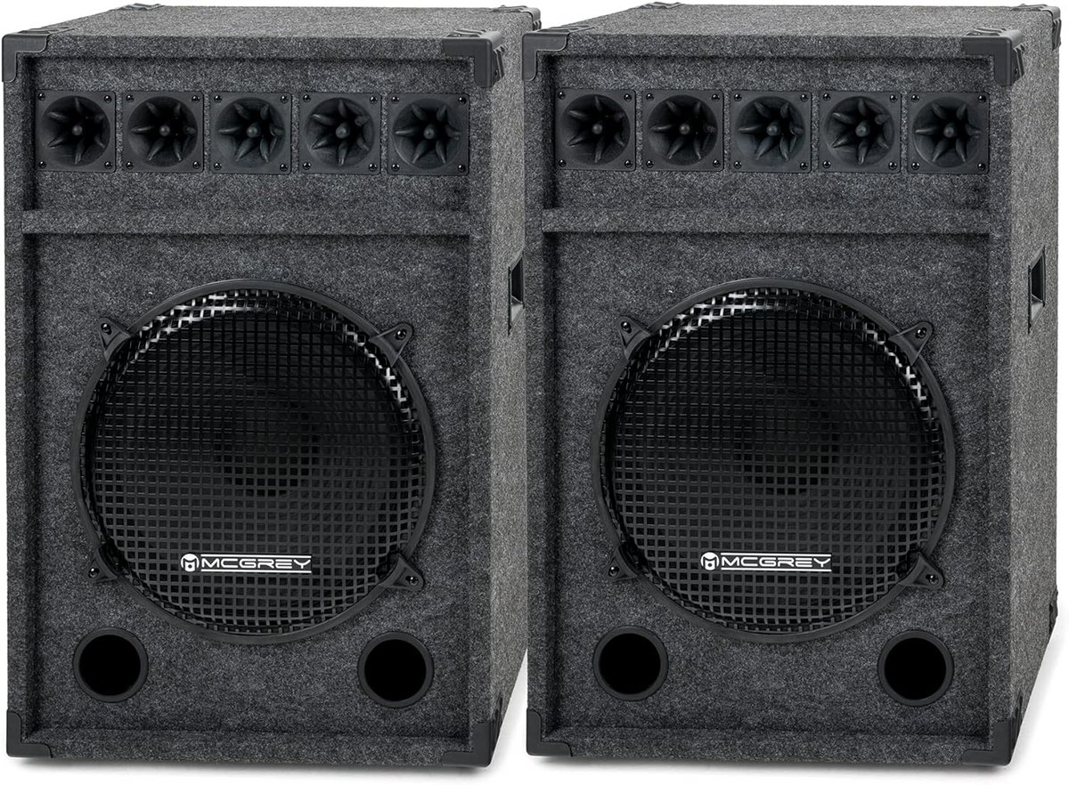 Passieve Party Speaker Set - Krachtige Hout Behuizing - 600W Piek Vermogen - Geschikt voor Feesten en Evenementen