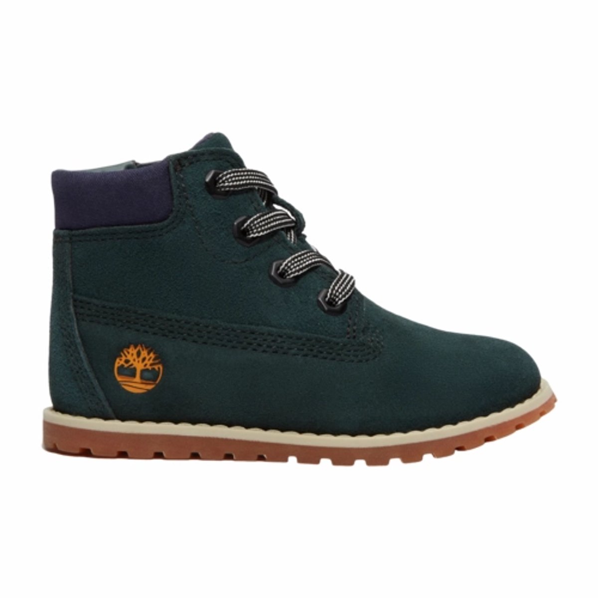 Timberland Kids Pokey Pine Mid Lace Up With Zip Boot Dark Suede-Schoenmaat Groen