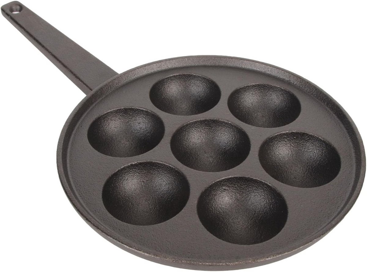 Gietijzeren takoyaki grillpan 7 kuilen met antiaanbaklaag