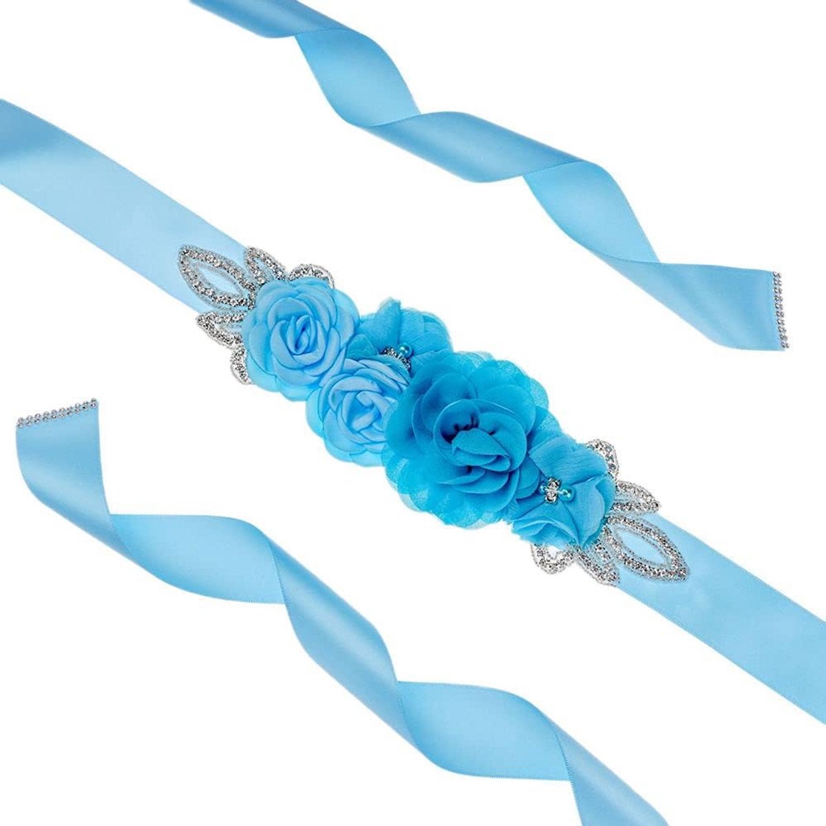 Handgemaakte Bruidsriem met Bloemen en Parels voor Bruiloften