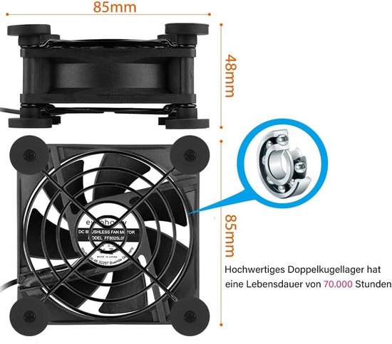 Stille Dubbele USB Ventilator met 3 Snelheden voor PC en Laptop Koeling ...