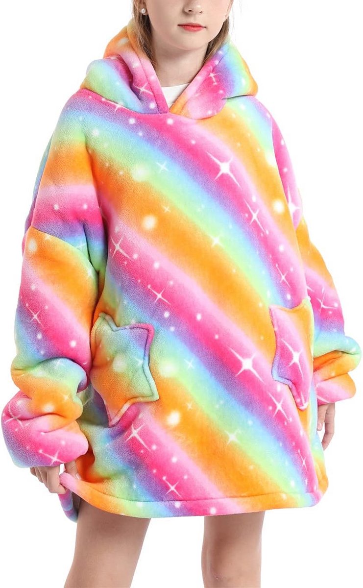 Oversized Hoodie Deken voor Kinderen | Super Zachte Sherpa Fleece Deken Sweater