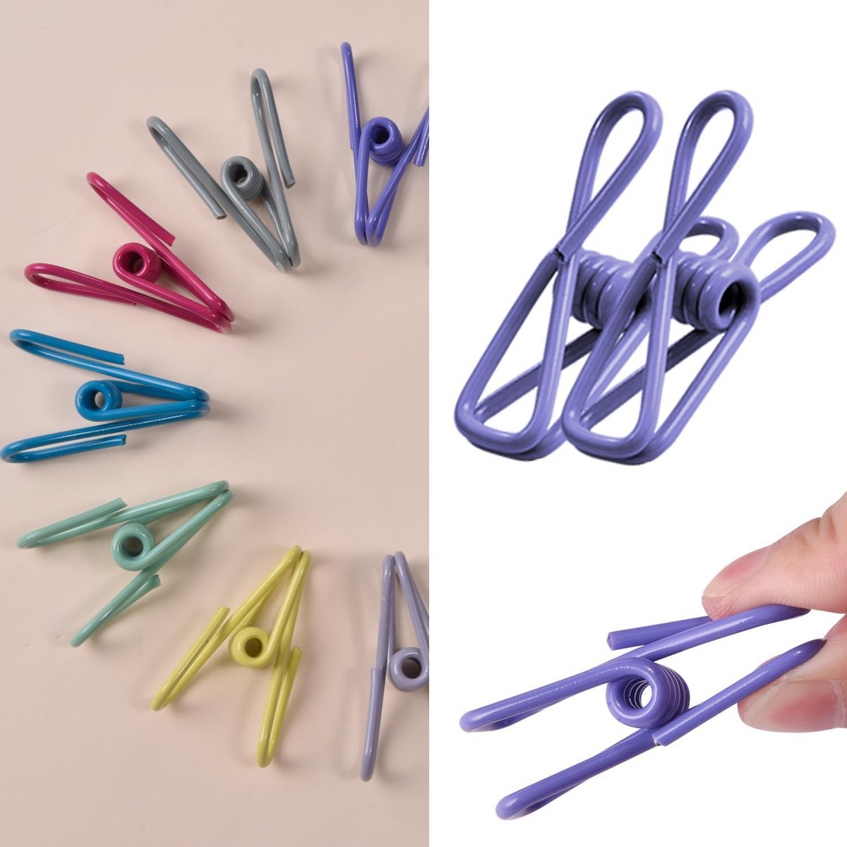 Set van 10 Winddichte Kledinghangers met PVC Coating voor Binnen en Buiten