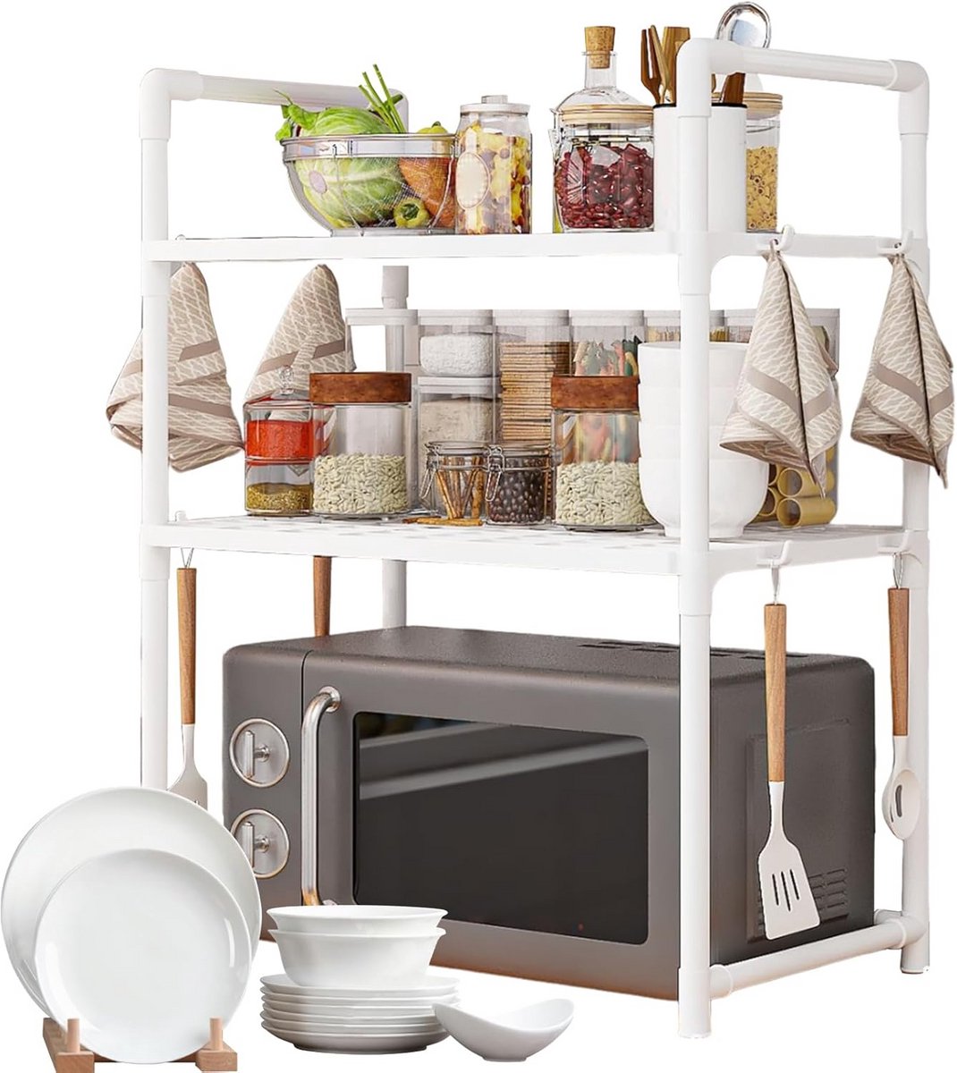 Verstelbare Magnetron Plank Standaard voor Keuken Metalen Opslagrek Zonder Boren