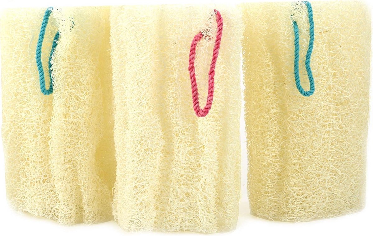 Biologische Luffa Sponzen voor Exfoliërende Douche en Bad - Set van 3