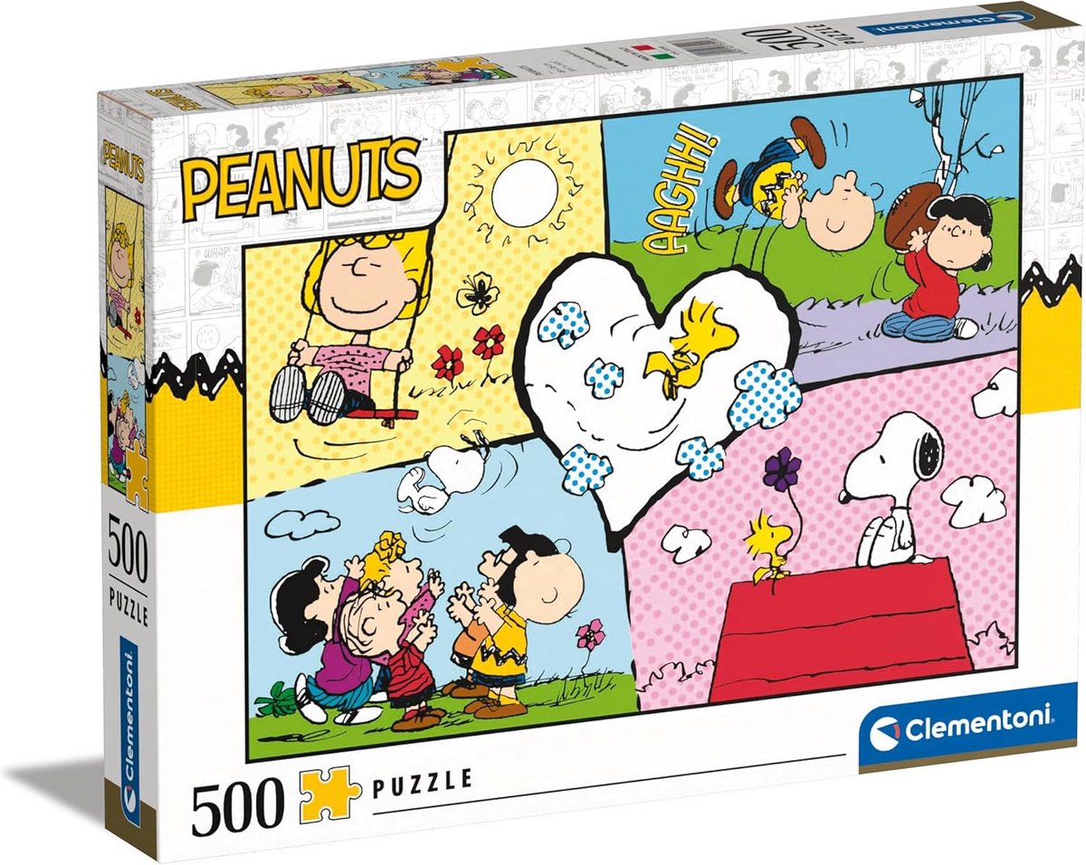 500 Stukken Puzzel - Peanuts Thema - Puzzel voor Volwassenen en Kinderen - Gemaakt in Italië
