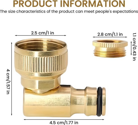 Geka 20103WSB hoekbuisstuk 2000 90° 3/4 inch draaibaar 19 mm van messing, goud, 18 x 8 x 13 cm